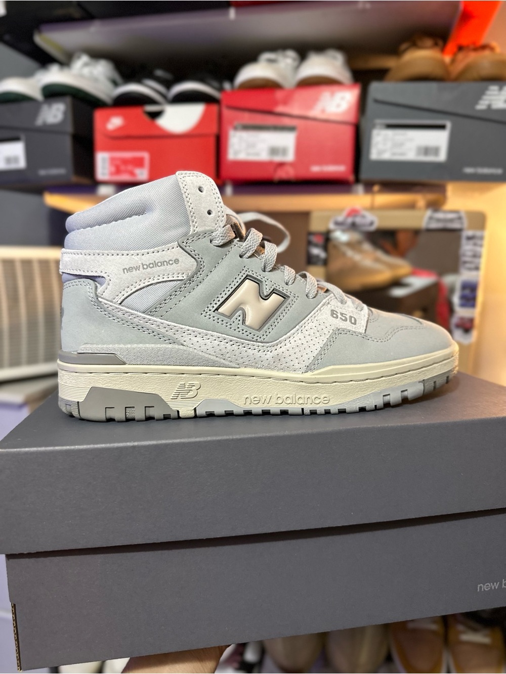 New Balance 650 Sneakers in Light Gray and Cream